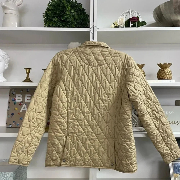 Lands' End Quilted Jacket Coat Small 6-8 10 12 Full Zip Front Pockets - Picture 12 of 15